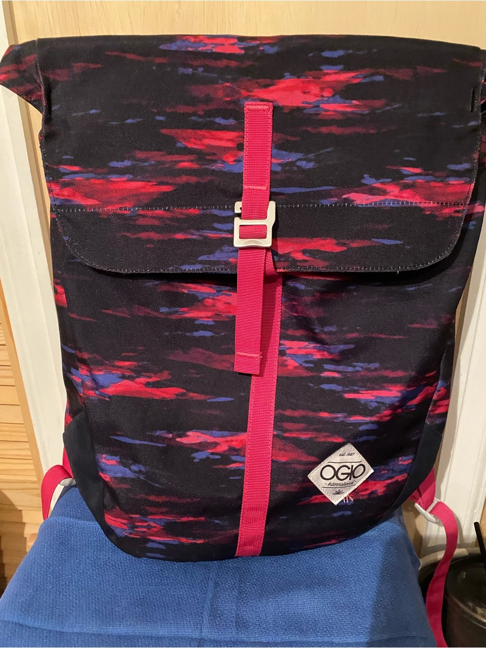 OGIO  Backpack with Red and Blue Pattern